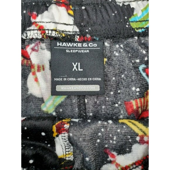 Hawke & Co Sledding Snowman Fleece Pajama Fleece Pants XL Style F19-846HC - Picture 3 of 9
